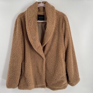 Sanctuary Faux Fur Caramel Colored Double Breasted One Snap Teddy Coat Jacket